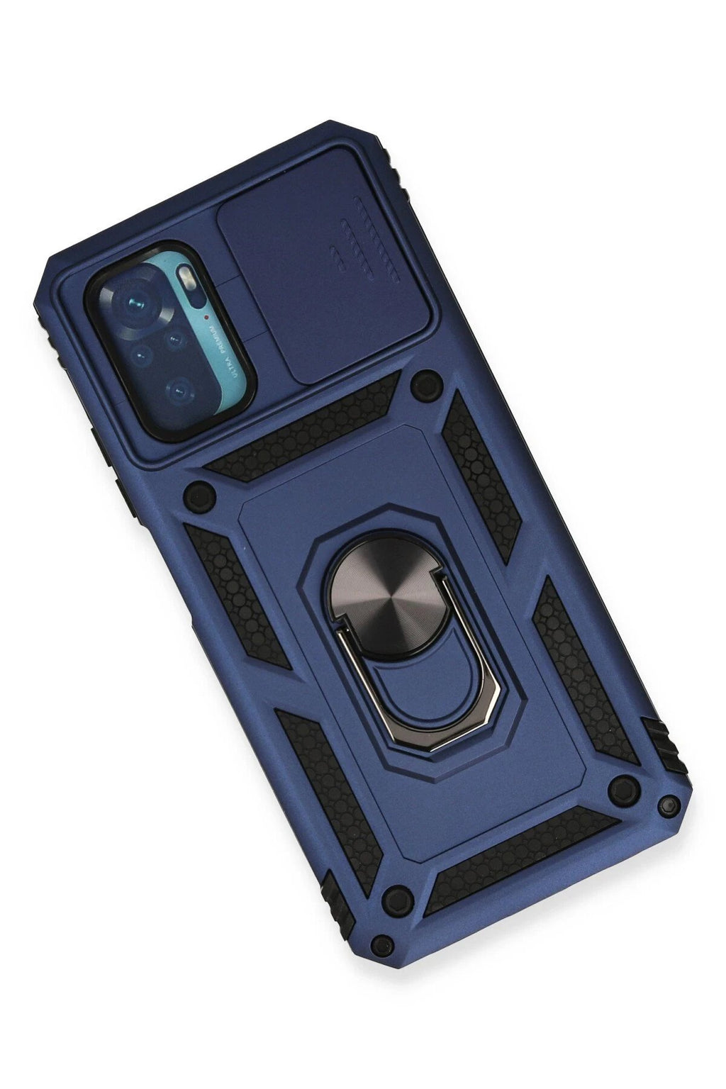 Xiaomi Redmi Note 10 Kılıf Pars Lens Yüzüklü Silikon - Lacivert-(5796)