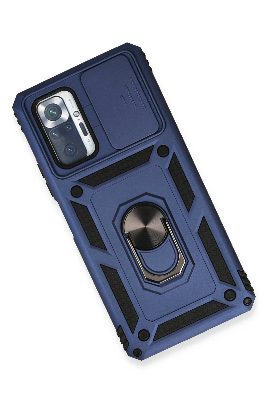 Xiaomi Redmi Note 10 Pro Kılıf Pars Lens Yüzüklü Silikon - Lacivert-(5796)