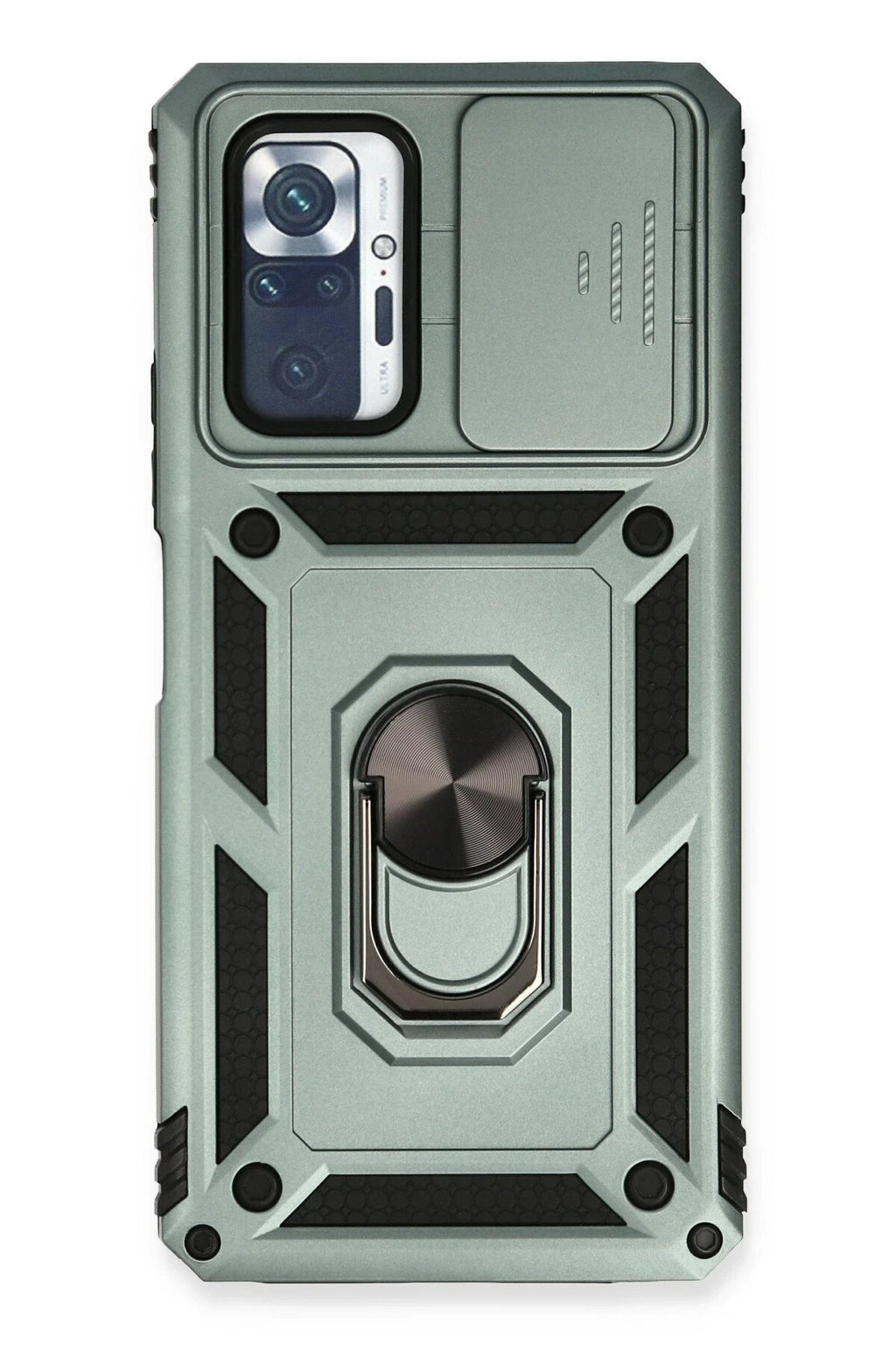 Xiaomi Redmi Note 10 Pro Kılıf Pars Lens Yüzüklü Silikon - Yeşil-(5796)