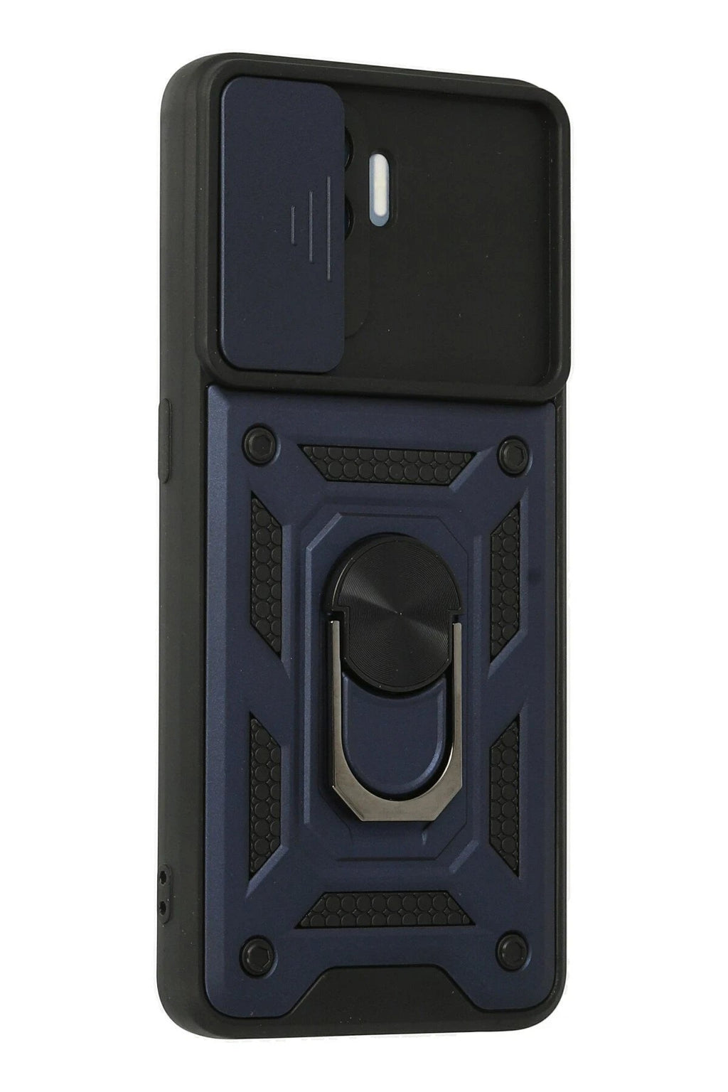 Oppo Reno 5 Lite Kılıf Pars Lens Yüzüklü Silikon - Lacivert-(5796)