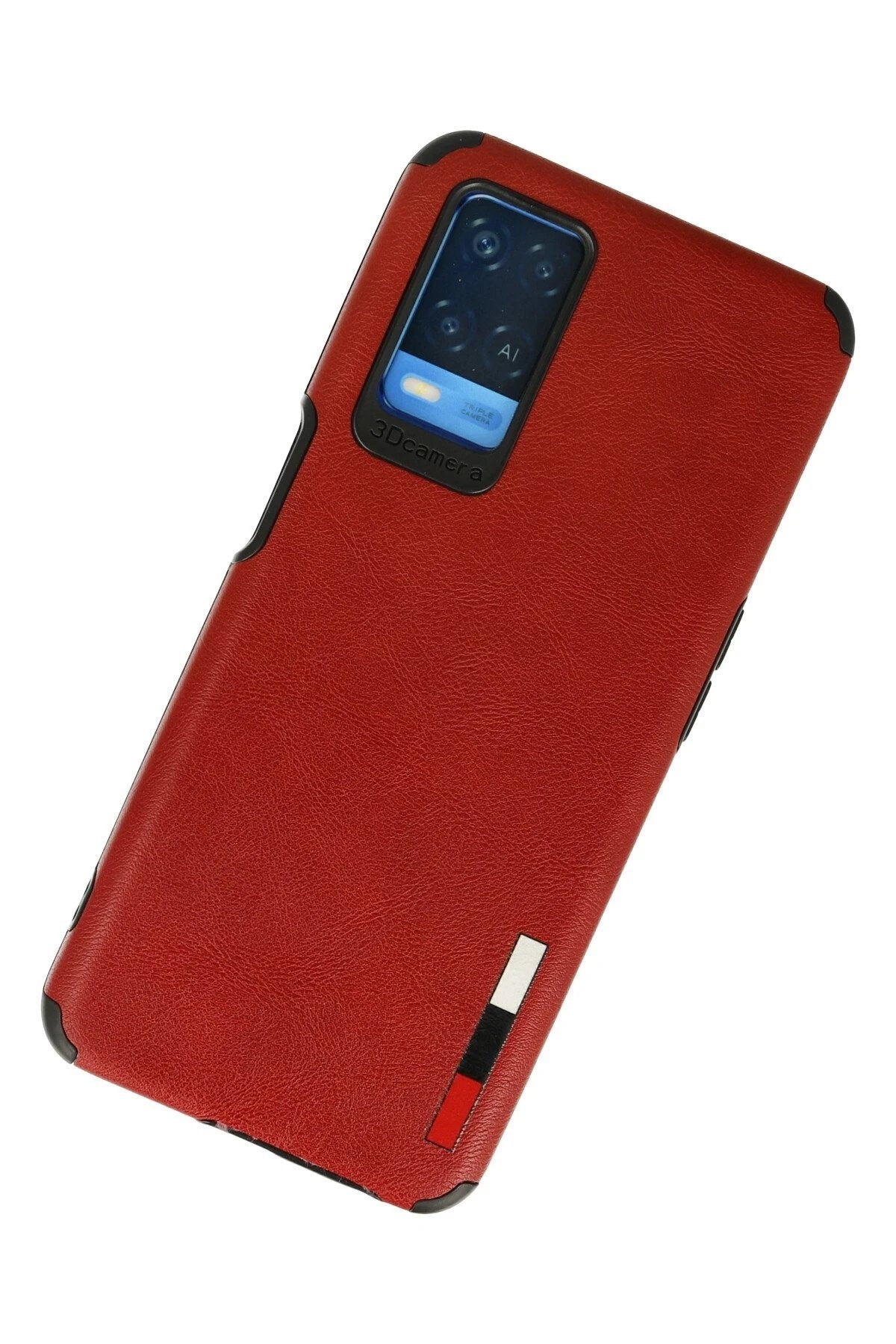 Oppo A54 4G Kılıf Loop Deri Silikon - Kırmızı-(5796)