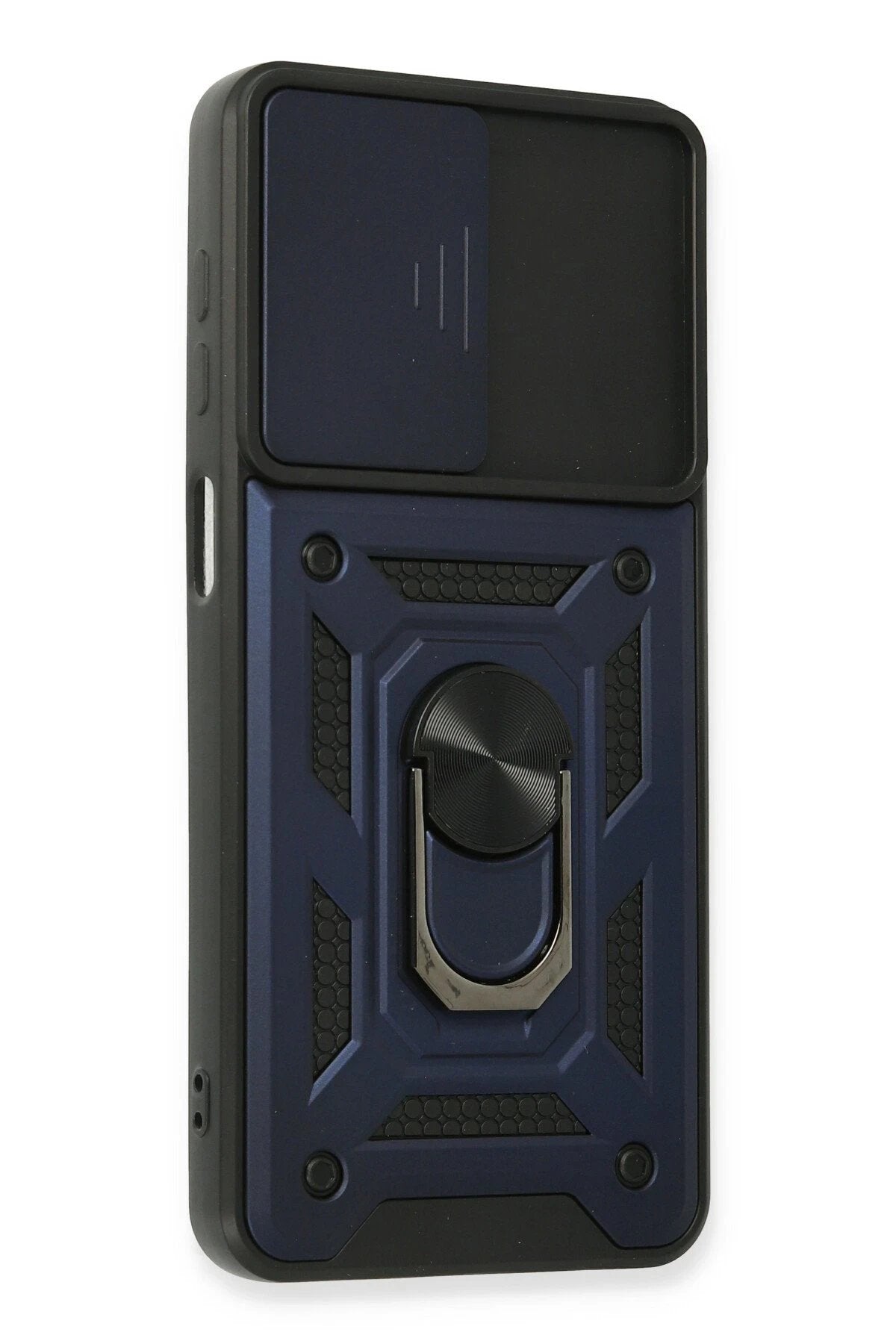 Samsung Galaxy A22 Kılıf Pars Lens Yüzüklü Silikon - Lacivert-(5796)