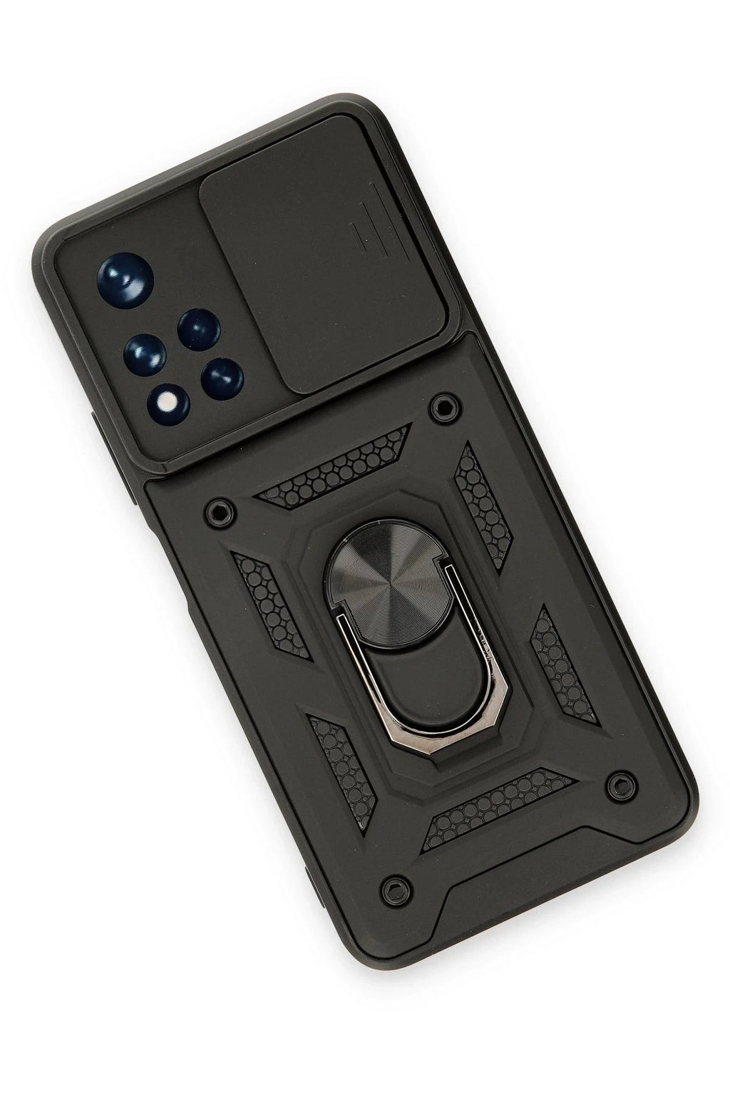 Xiaomi Redmi Note 11T Kılıf Pars Lens Yüzüklü Silikon - Siyah-(5796)