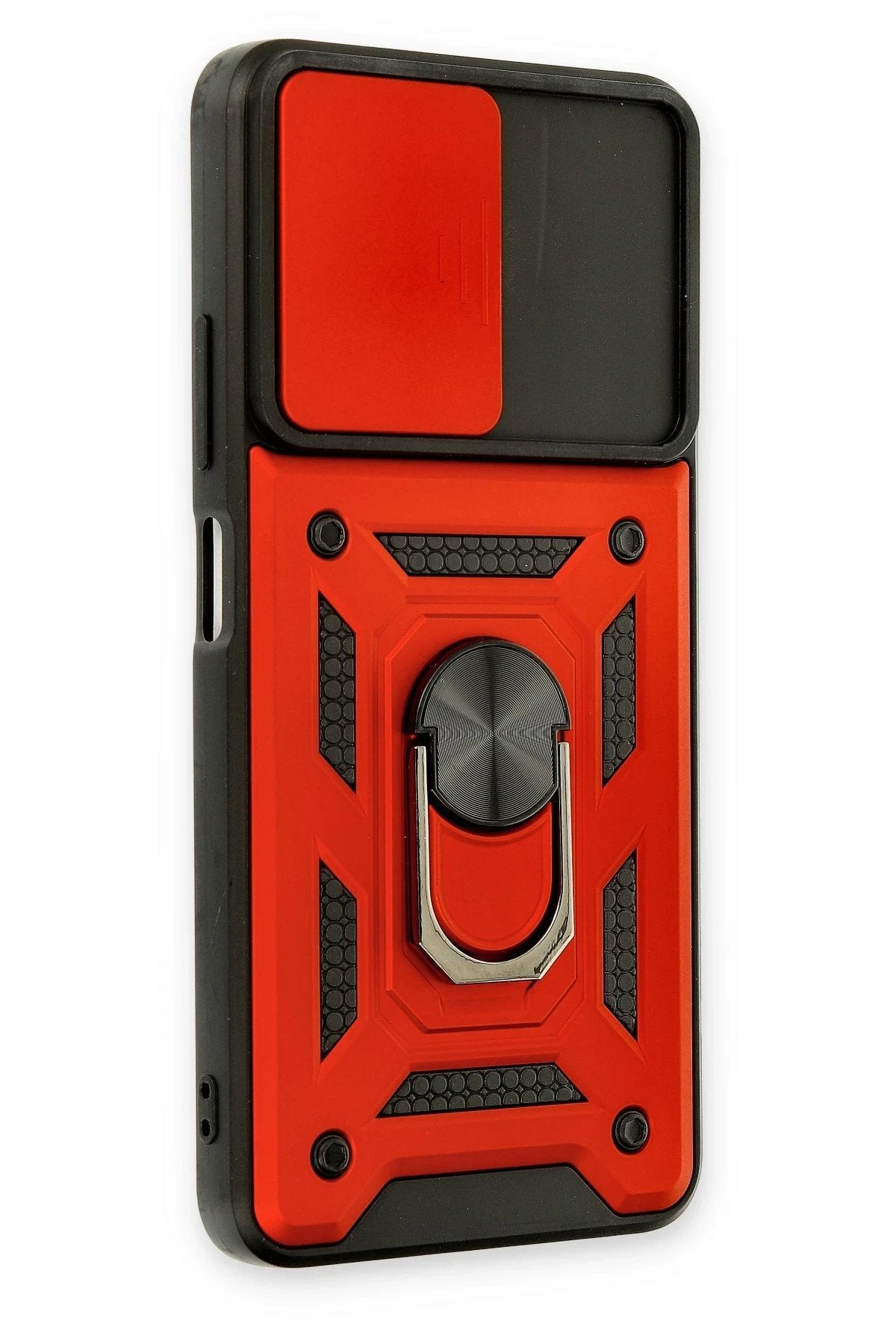 Xiaomi Redmi Note 11T Kılıf Pars Lens Yüzüklü Silikon - Kırmızı-(5796)