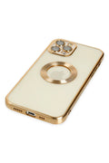 iPhone 12 Pro Kılıf Slot Silikon - Gold-(5796)