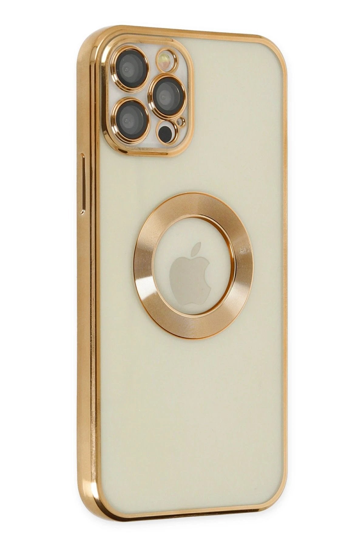 iPhone 12 Pro Kılıf Slot Silikon - Gold-(5796)