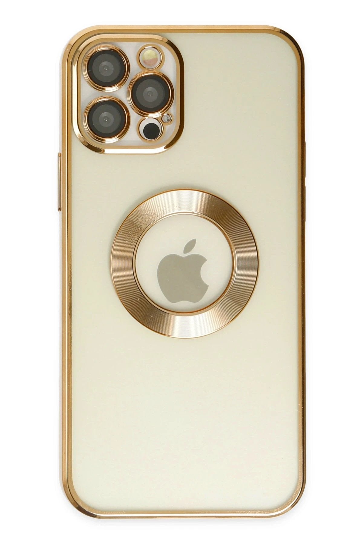 iPhone 12 Pro Kılıf Slot Silikon - Gold-(5796)