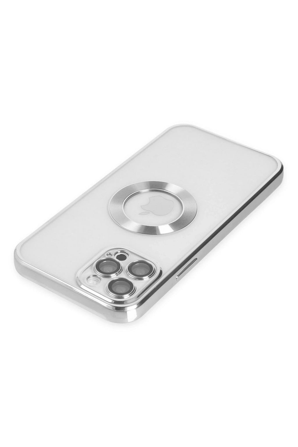 iPhone 12 Pro Kılıf Slot Silikon - Gümüş-(5796)