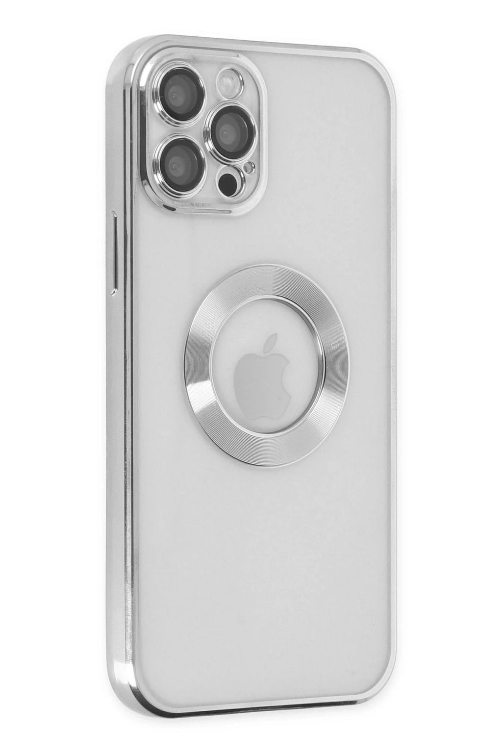 iPhone 12 Pro Kılıf Slot Silikon - Gümüş-(5796)