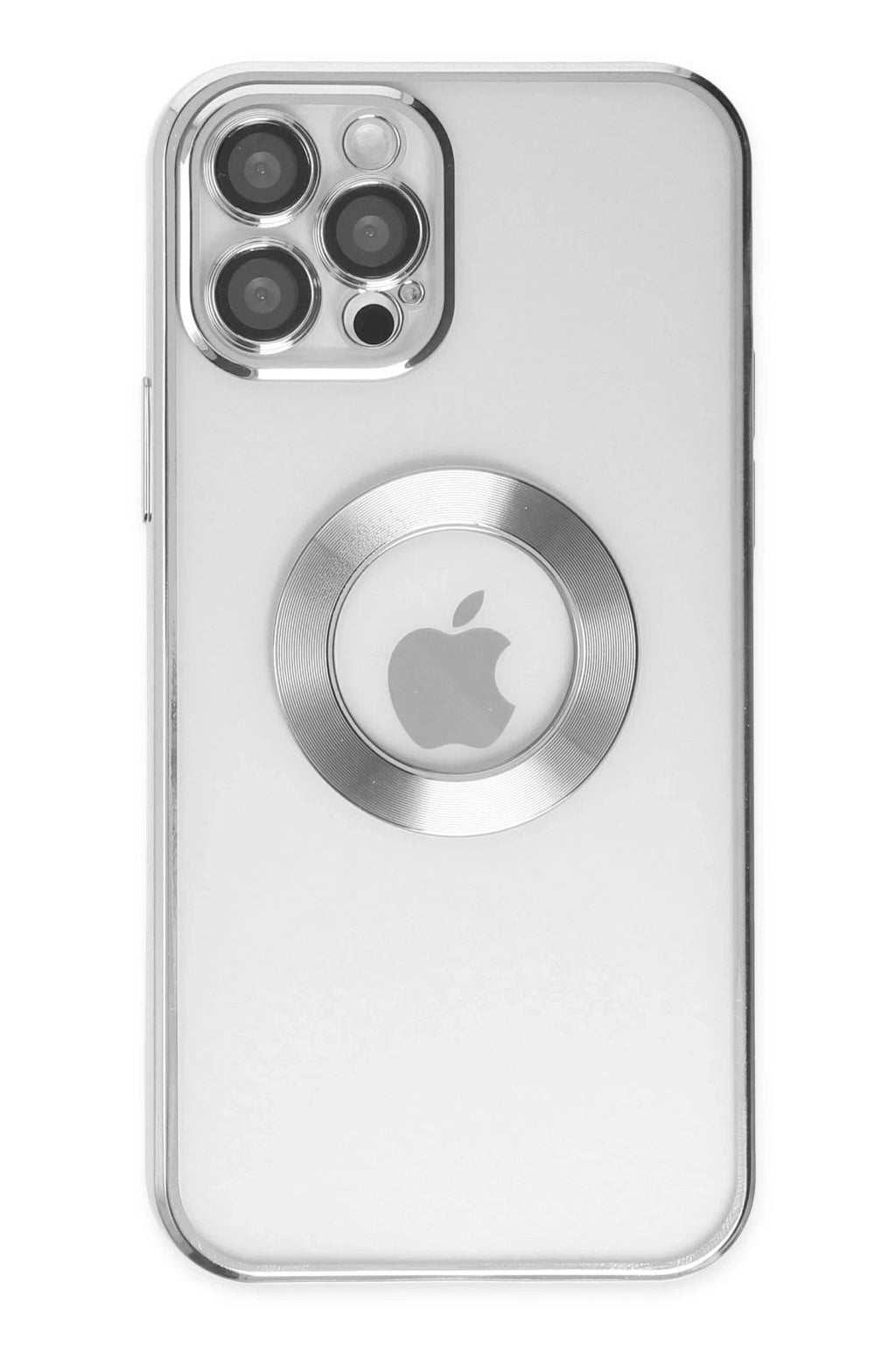 iPhone 12 Pro Kılıf Slot Silikon - Gümüş-(5796)