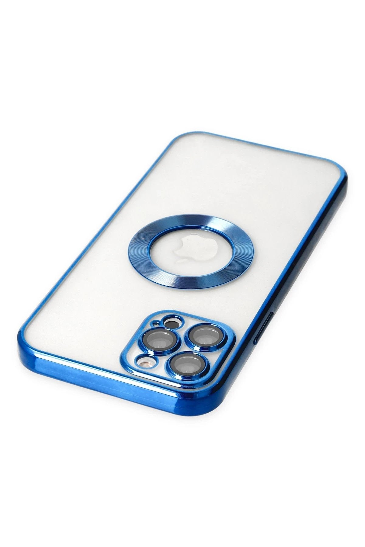 iPhone 12 Pro Kılıf Slot Silikon - Mavi-(5796)