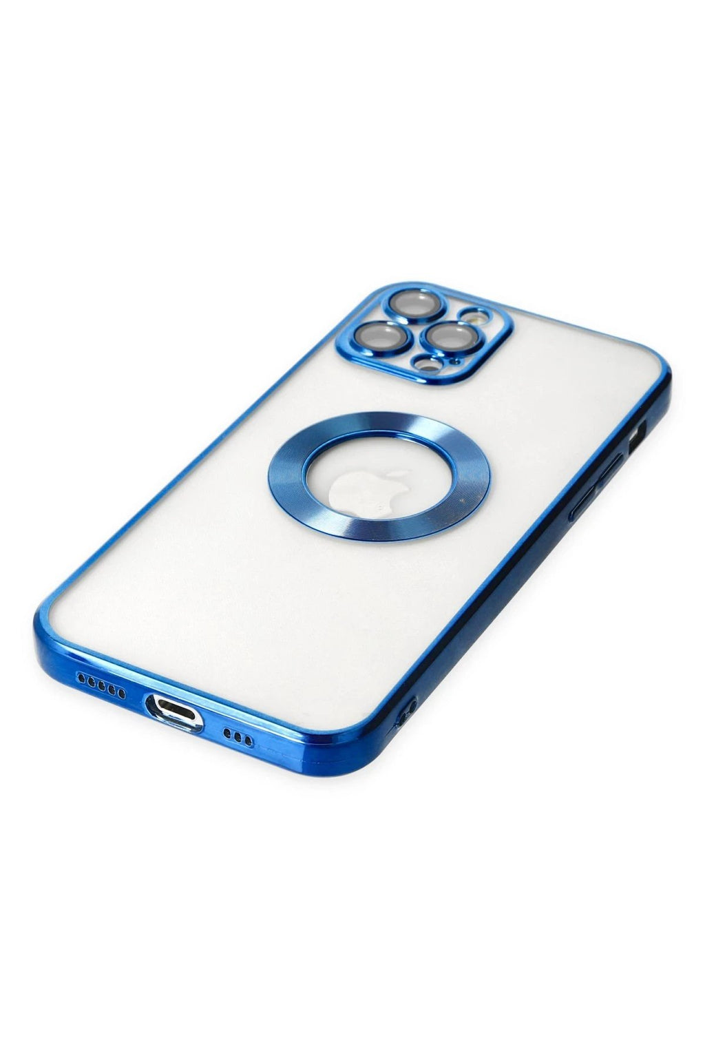 iPhone 12 Pro Kılıf Slot Silikon - Mavi-(5796)