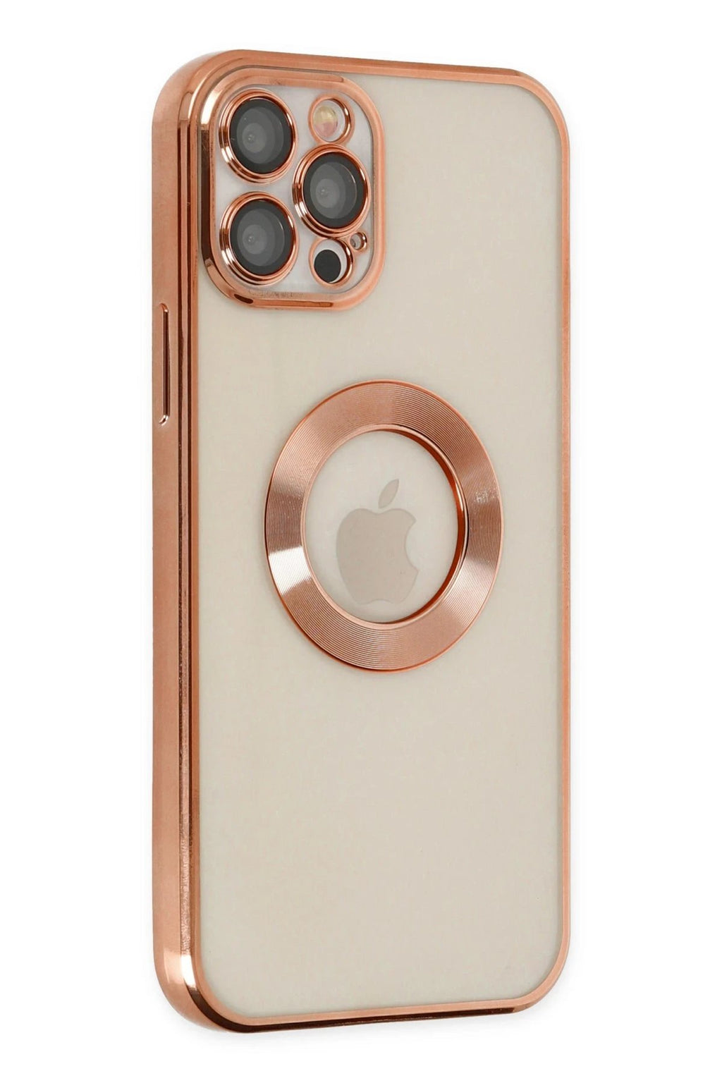 iPhone 12 Pro Kılıf Slot Silikon - Rose Gold-(5796)
