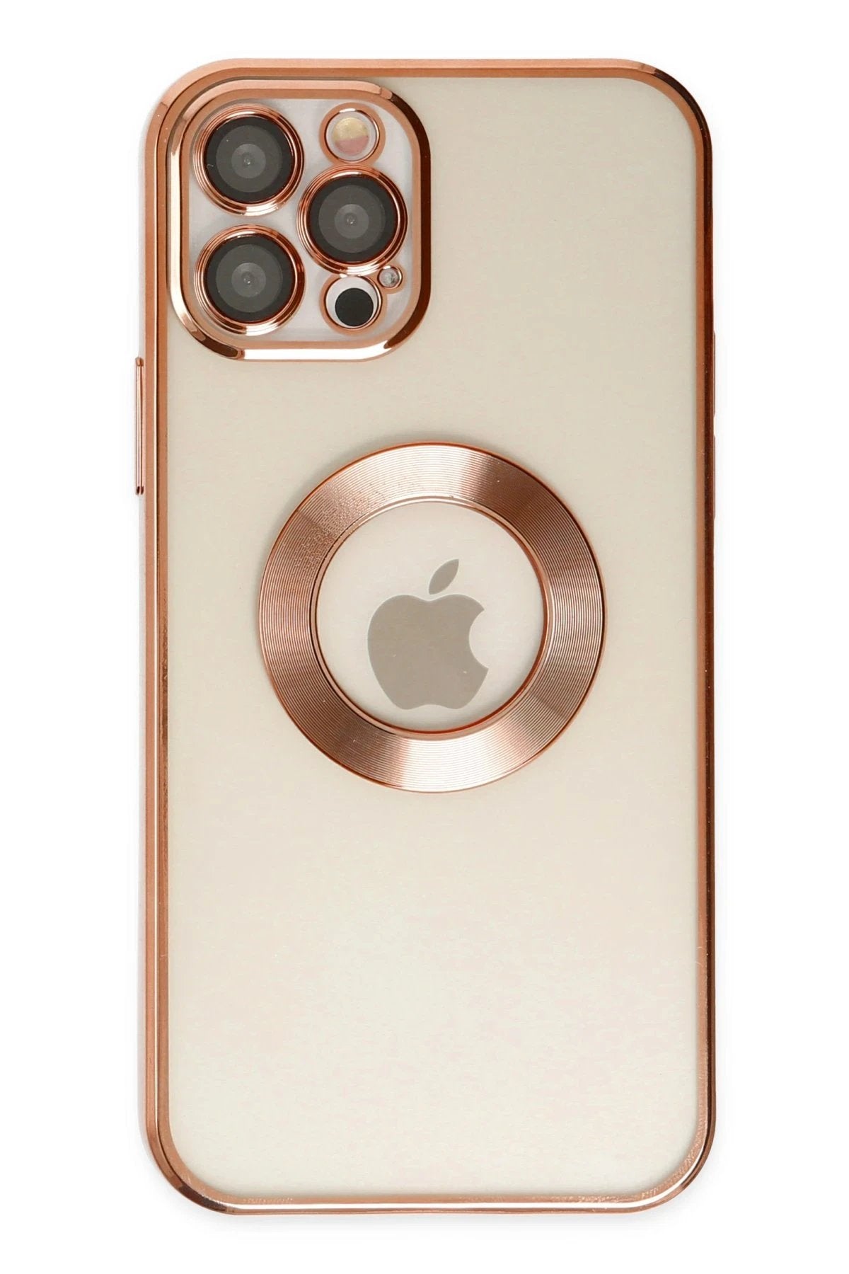 iPhone 12 Pro Kılıf Slot Silikon - Rose Gold-(5796)