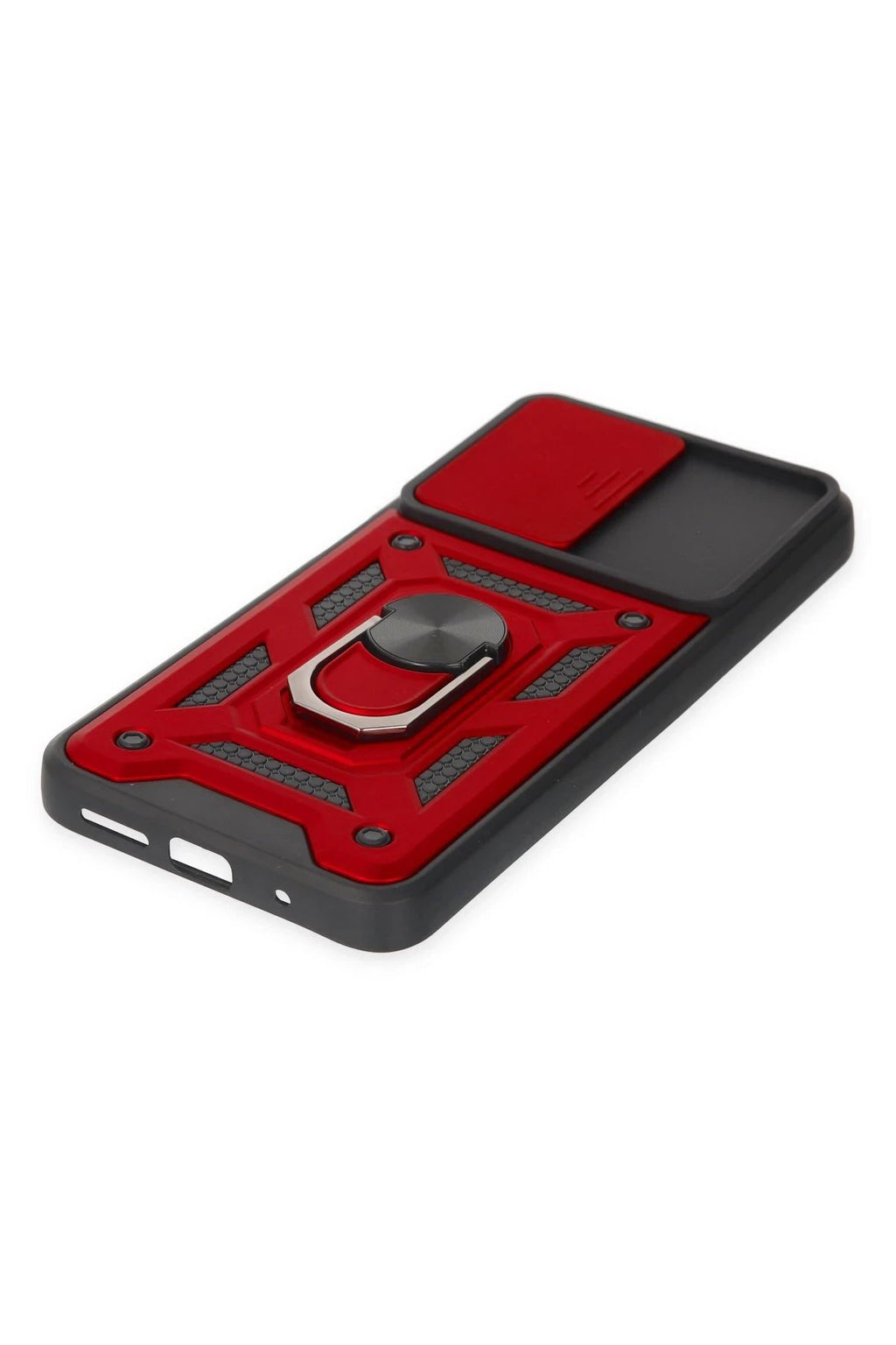 Xiaomi Redmi 10 2022 Kılıf Pars Lens Yüzüklü Silikon - Kırmızı-(5796)