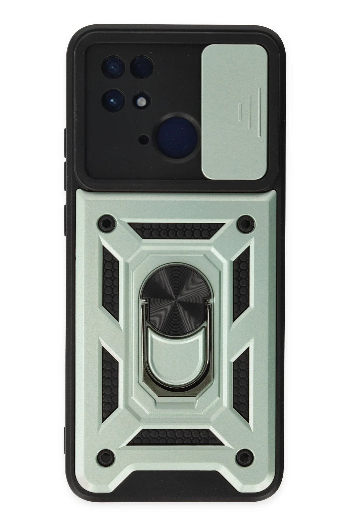 Xiaomi Redmi 10C Kılıf Pars Lens Yüzüklü Silikon - Yeşil-(5796)