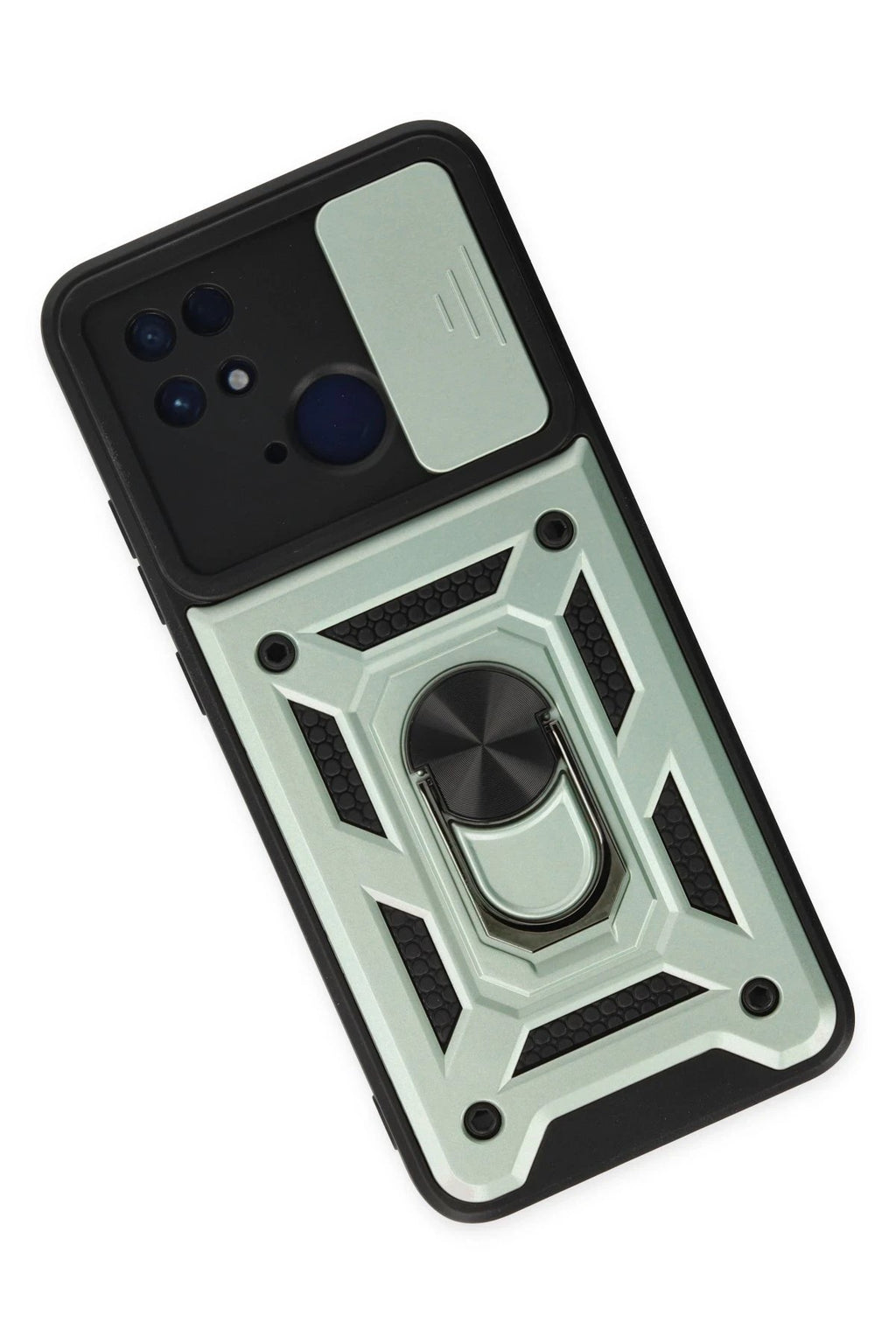 Xiaomi Redmi 10C Kılıf Pars Lens Yüzüklü Silikon - Yeşil-(5796)