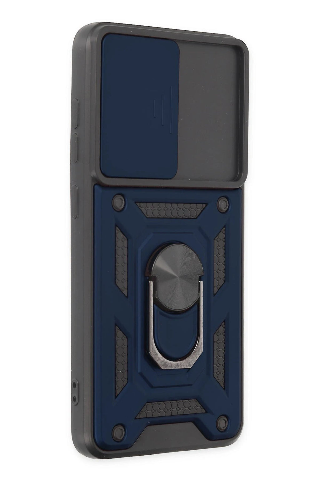 Samsung Galaxy S21 FE Kılıf Pars Lens Yüzüklü Silikon - Lacivert-(5796)