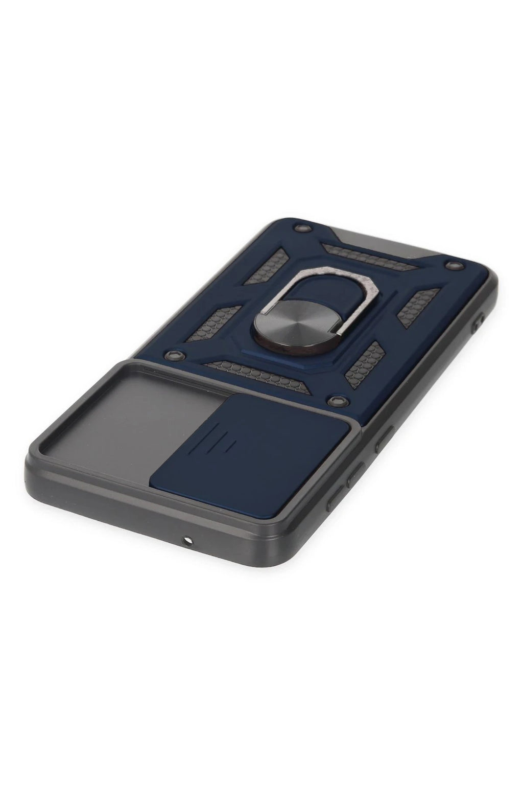 Samsung Galaxy S21 FE Kılıf Pars Lens Yüzüklü Silikon - Lacivert-(5796)