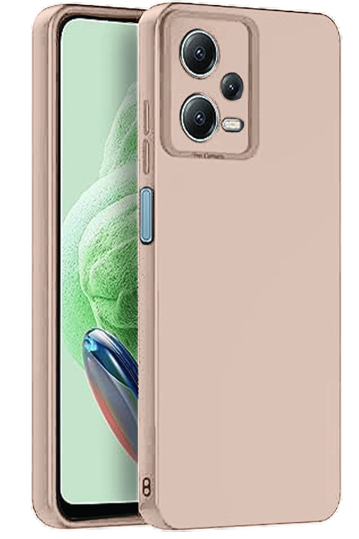 Xiaomi Redmi Note 12 Pro 5G Kılıf Nano içi Kadife Silikon - Pudra-(5796)