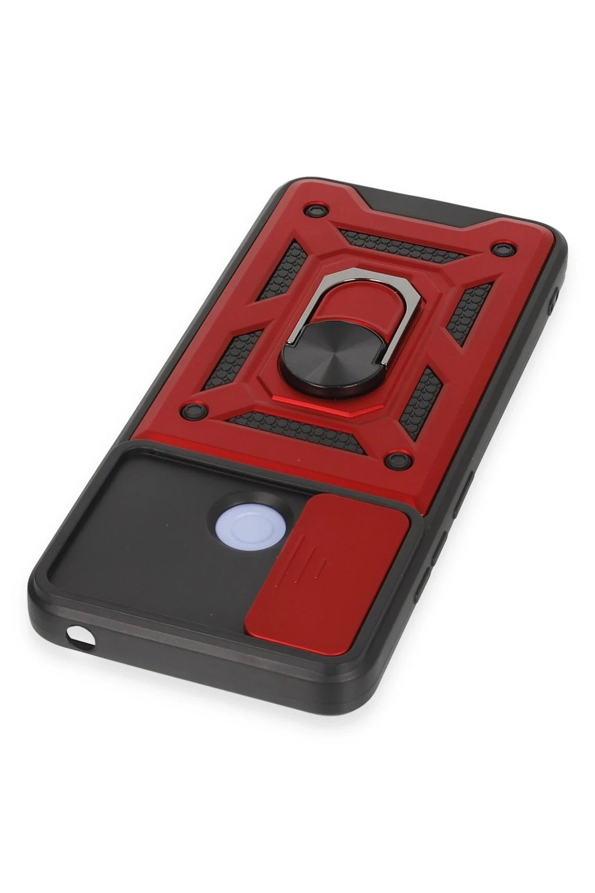 Xiaomi Redmi 12C Kılıf Pars Lens Yüzüklü Silikon - Kırmızı-(5796)