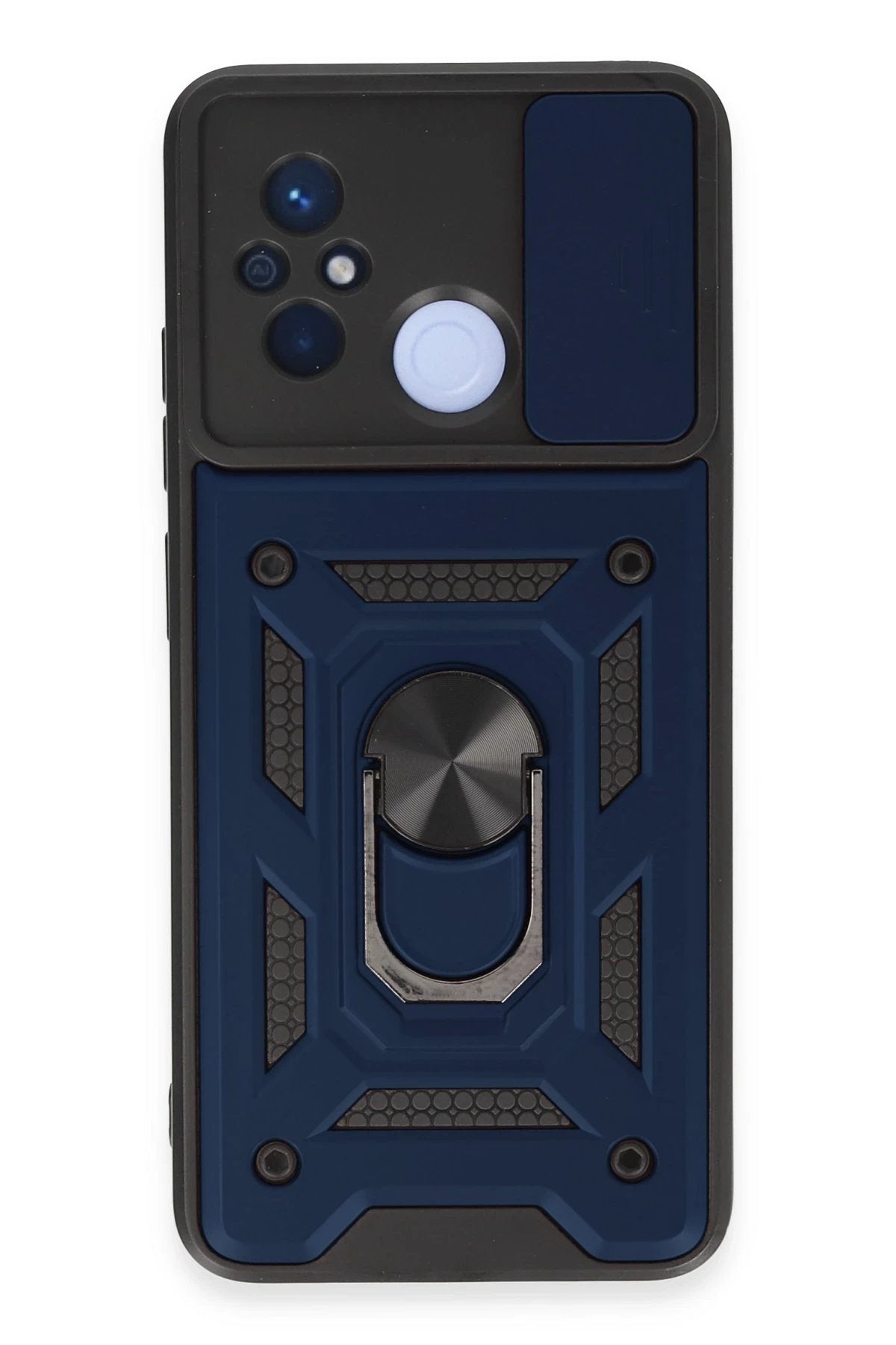 Xiaomi Redmi 12C Kılıf Pars Lens Yüzüklü Silikon - Lacivert-(5796)