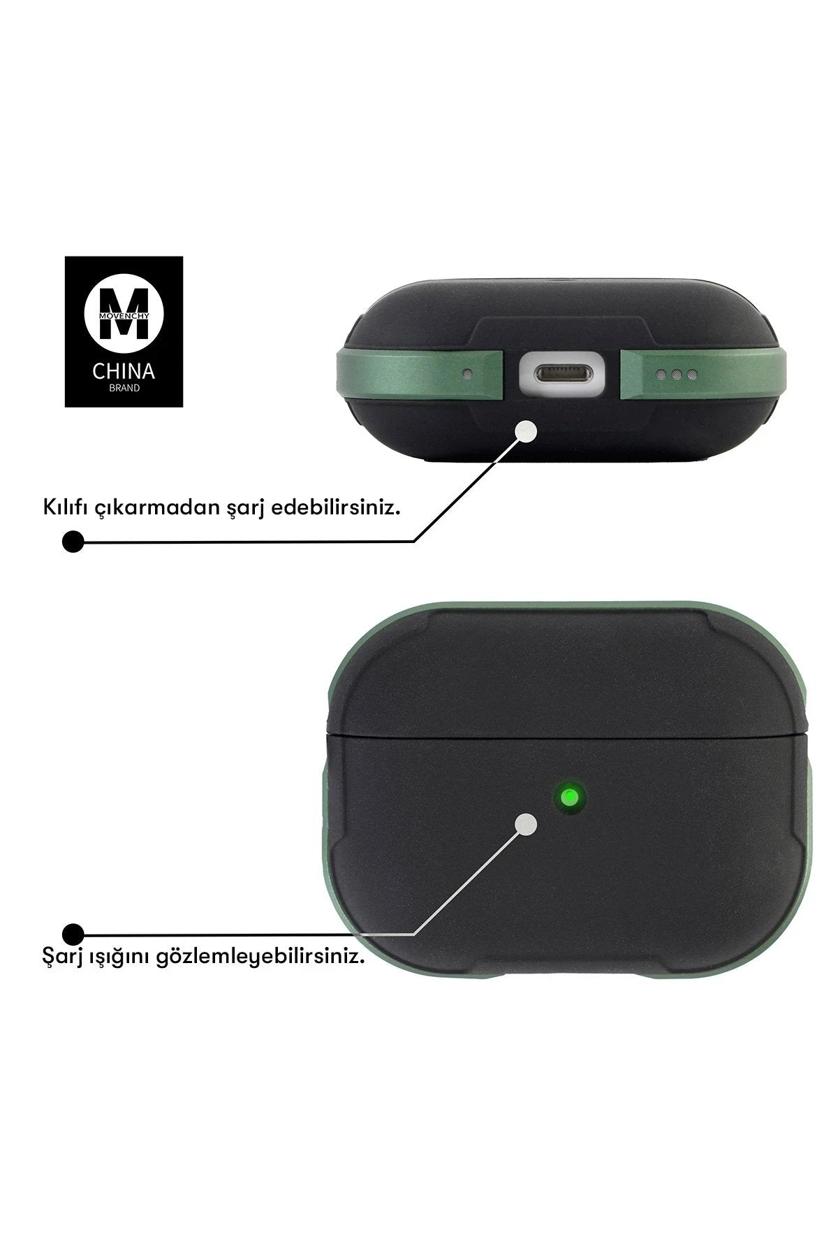 Airpods Pro 2 (2.nesil) MO-A8 Armor Kılıf - Gümüş-(5796)