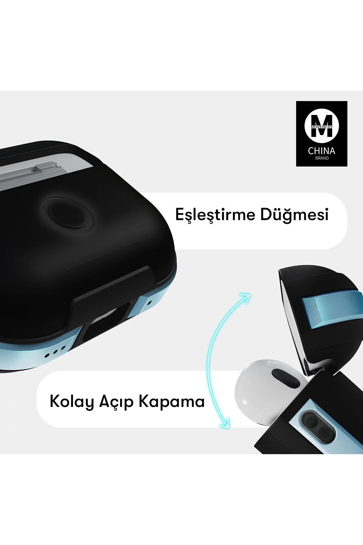 Airpods Pro 2 (2.nesil) MO-A8 Armor Kılıf - Gümüş-(5796)