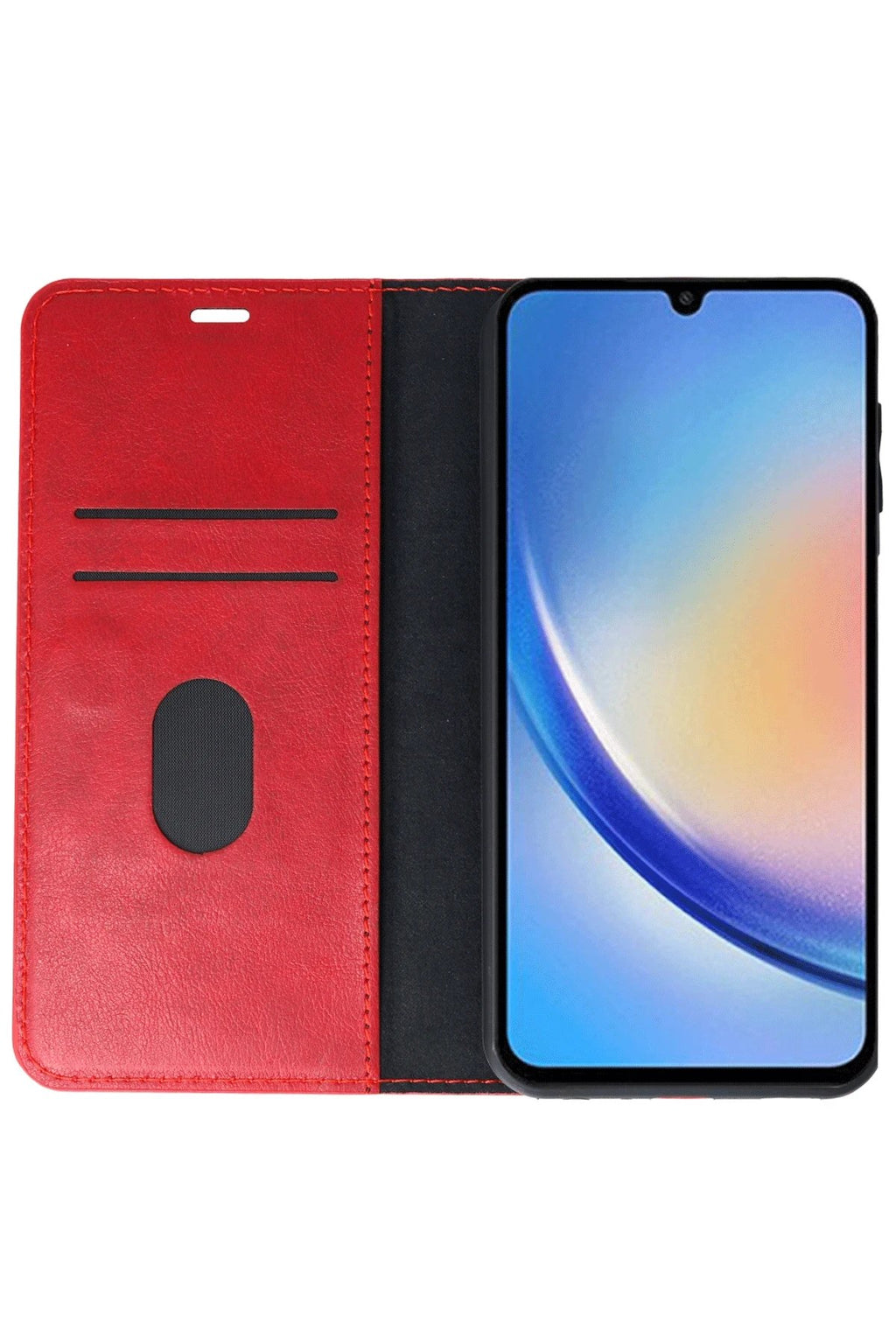 Samsung Galaxy A24 4G Kılıf Trend S Plus Kapaklı Kılıf - Kırmızı-(5796)