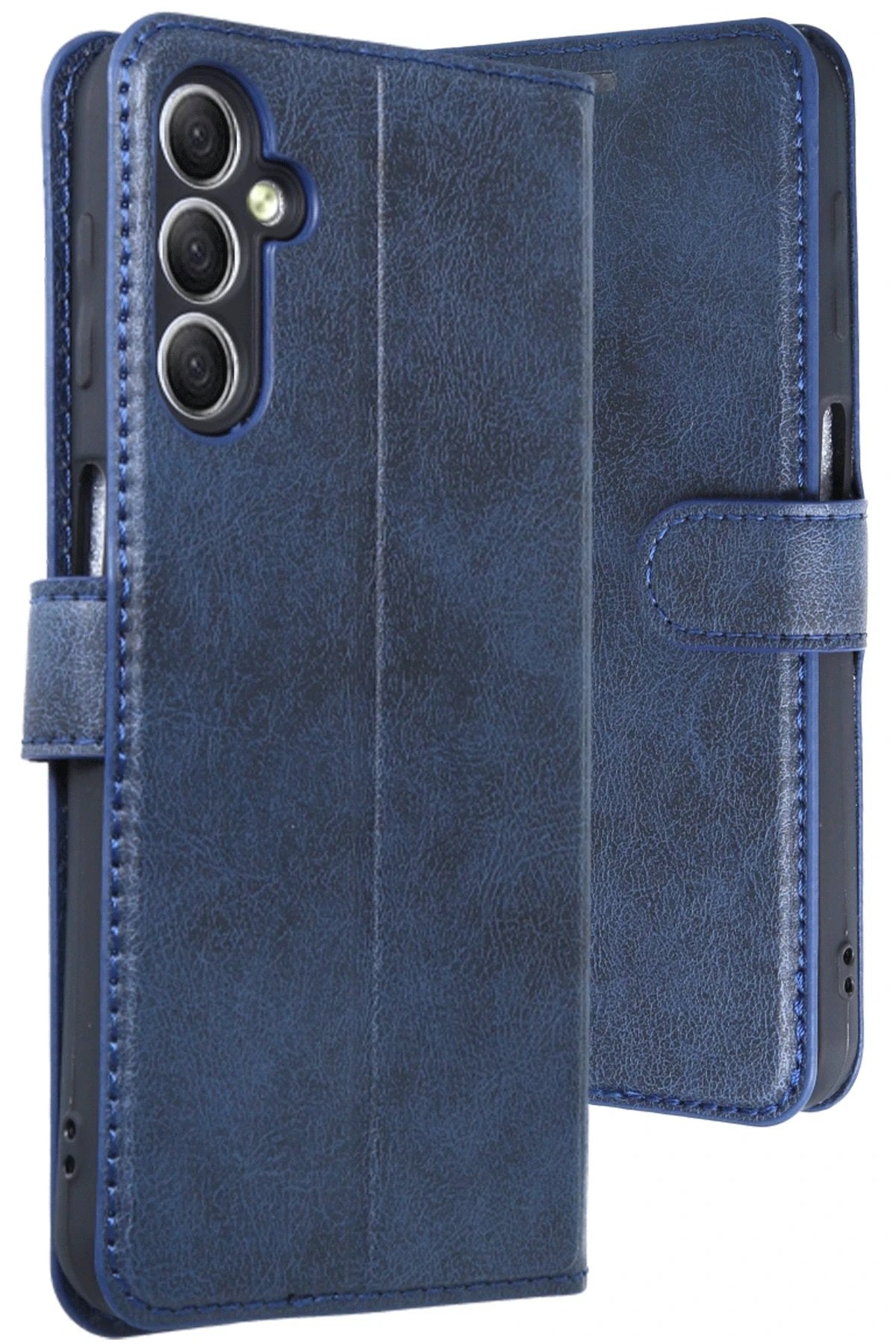 Samsung Galaxy A24 4G Kılıf Trend S Plus Kapaklı Kılıf - Lacivert-(5796)