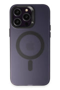 iPhone 14 Pro Kılıf Mateks Magsafe Kapak - Derin Mor-(5796)