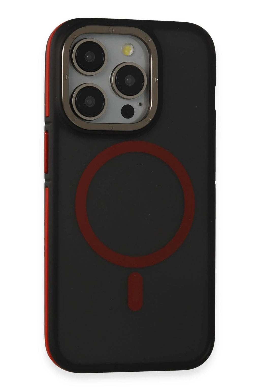 iPhone 14 Pro Kılıf Rocky Magsafe Kapak - Siyah-Kırmızı-(5796)