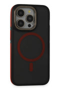 iPhone 14 Pro Kılıf Rocky Magsafe Kapak - Siyah-Kırmızı-(5796)