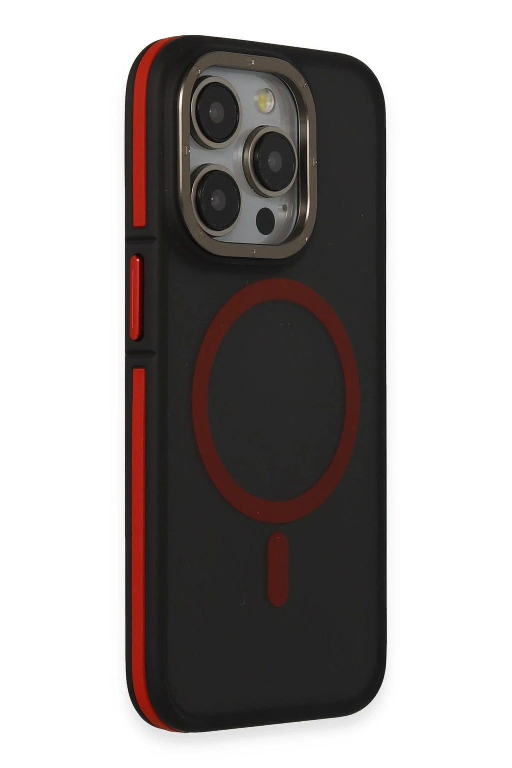 iPhone 14 Pro Kılıf Rocky Magsafe Kapak - Siyah-Kırmızı-(5796)