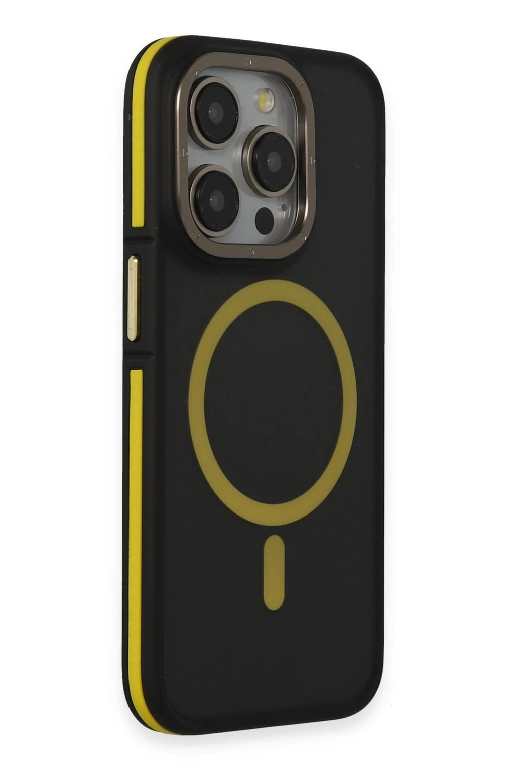 iPhone 14 Pro Max Kılıf Rocky Magsafe Kapak - Siyah-Sarı-(5796)