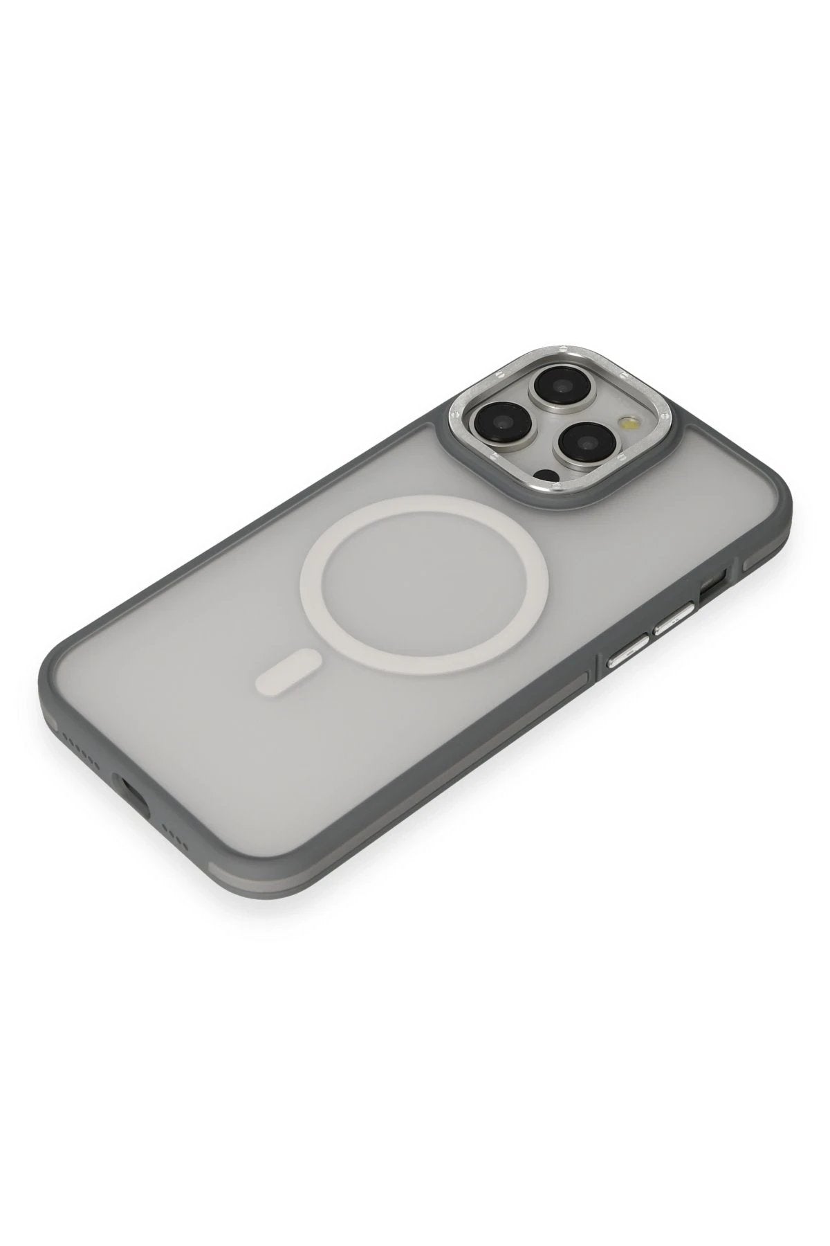 iPhone 14 Pro Max Kılıf Rocky Magsafe Kapak - Gümüş-(5796)