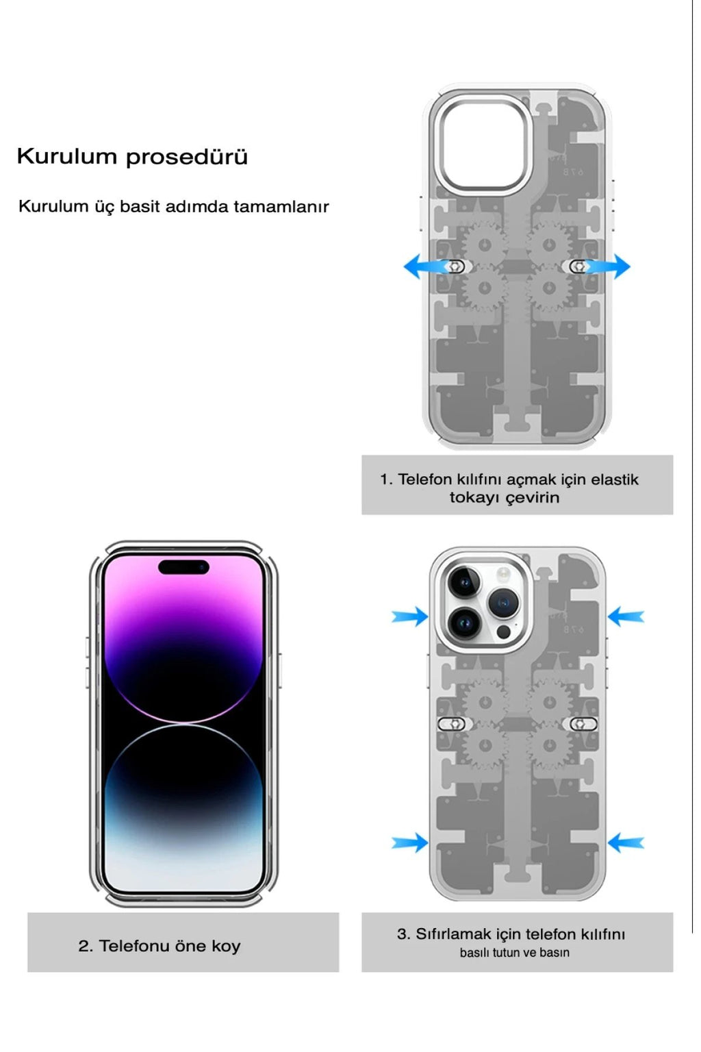 iPhone 13 Pro Max Kılıf Mekanik Bumper Kapak - Yeşil-(5796)