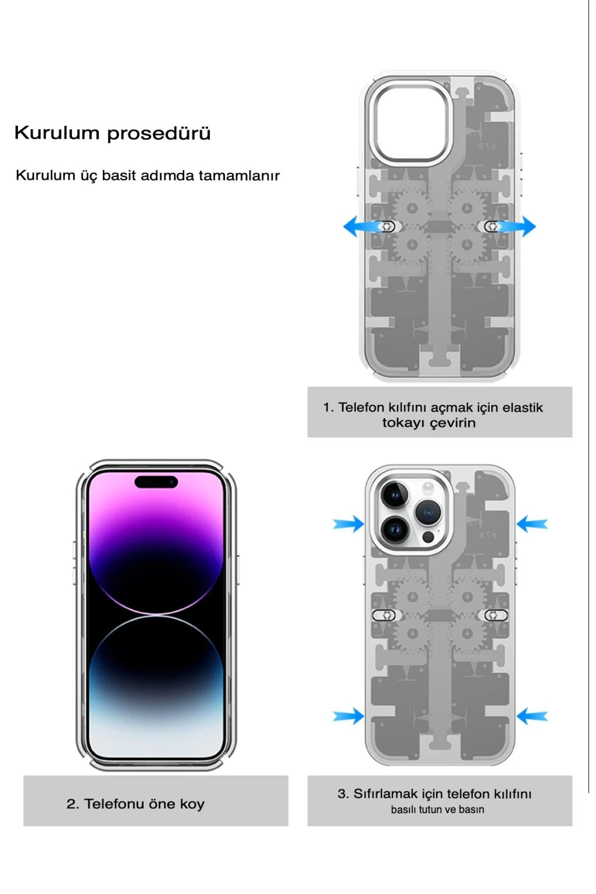 iPhone 13 Pro Max Kılıf Mekanik Bumper Kapak - Yeşil-(5796)