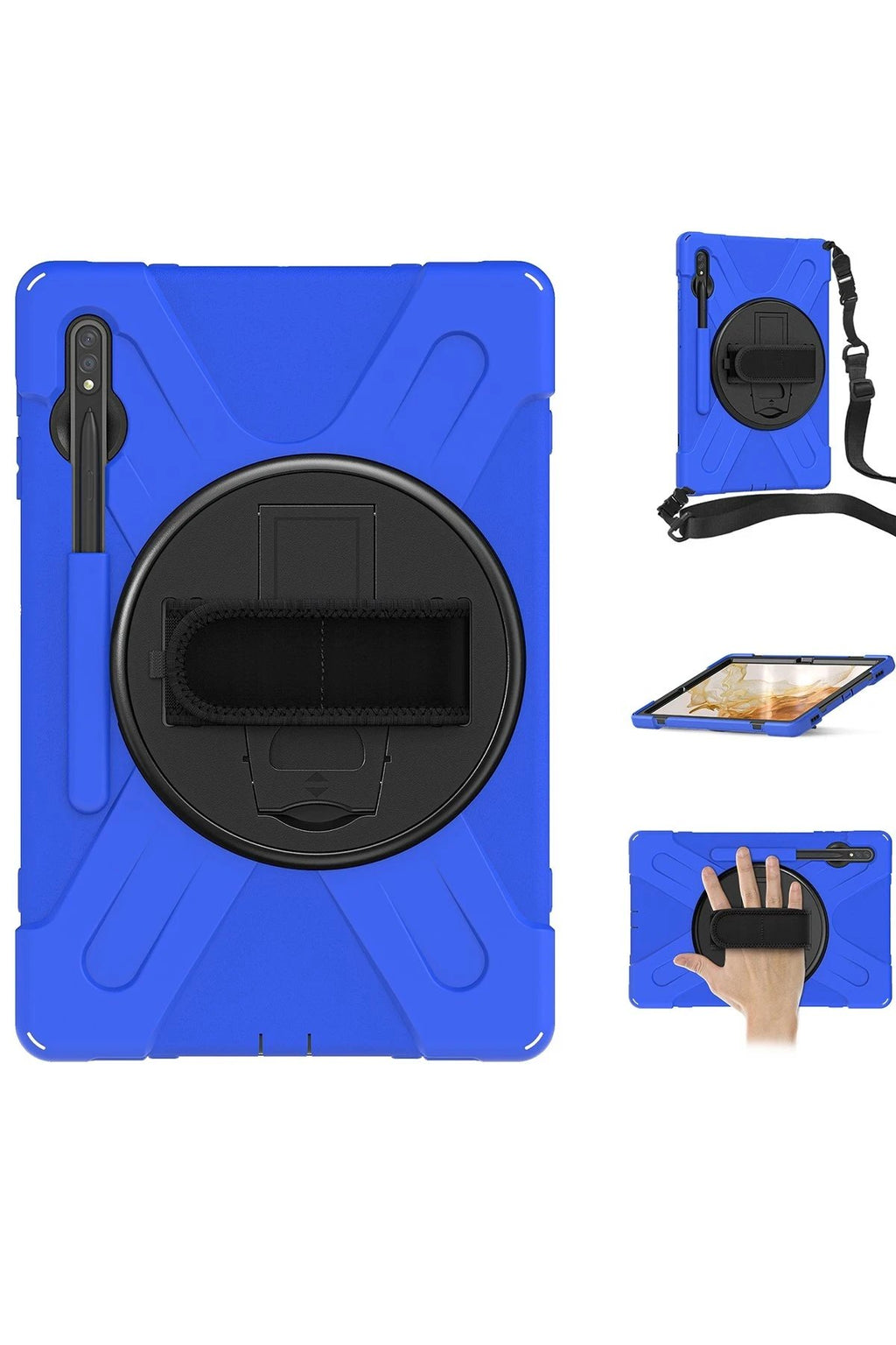 Samsung Galaxy T737 Tab S7 FE 12.4 Kılıf Amazing Tablet Kapak - Mavi-(5796)
