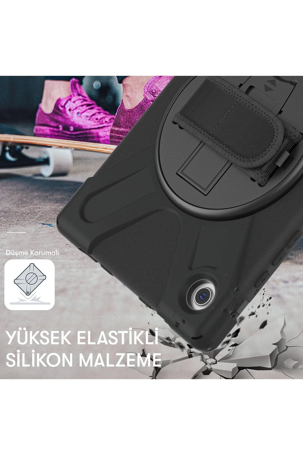 Samsung Galaxy T737 Tab S7 FE 12.4 Kılıf Amazing Tablet Kapak - Mavi-(5796)