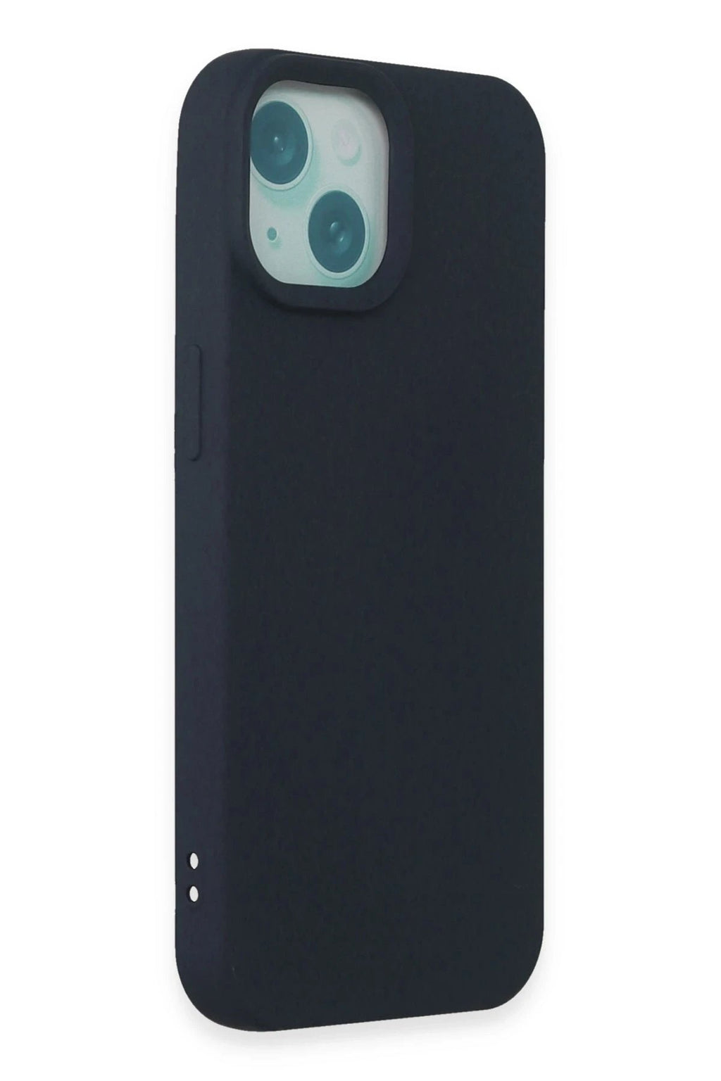 iPhone 15 Plus Kılıf Nano içi Kadife Silikon - Lacivert-(5796)