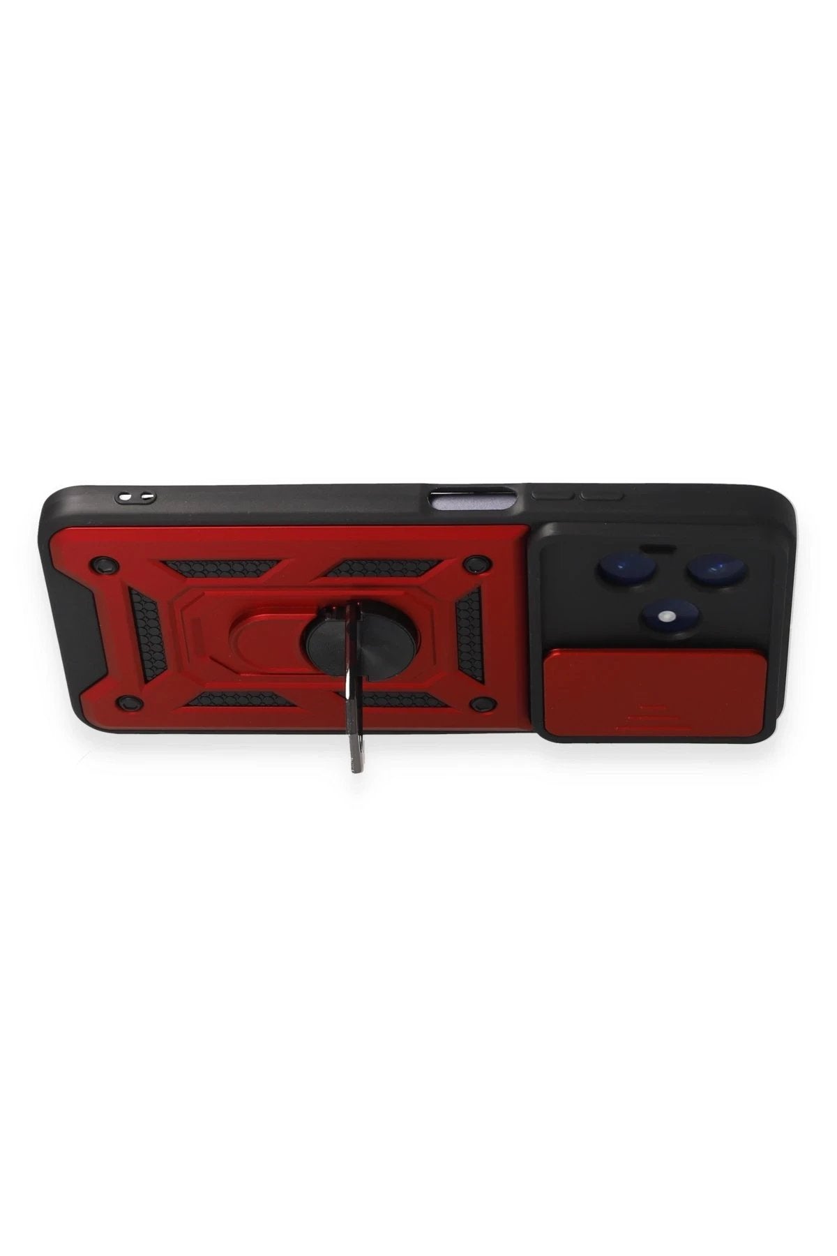 Realme C53 Kılıf Pars Lens Yüzüklü Silikon - Kırmızı-(5796)