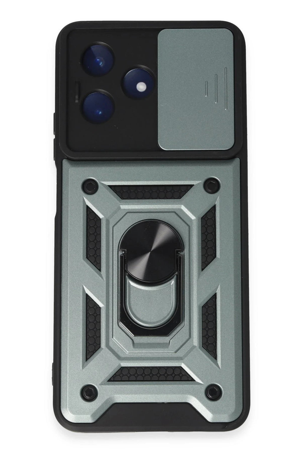 Realme C53 Kılıf Pars Lens Yüzüklü Silikon - Yeşil-(5796)