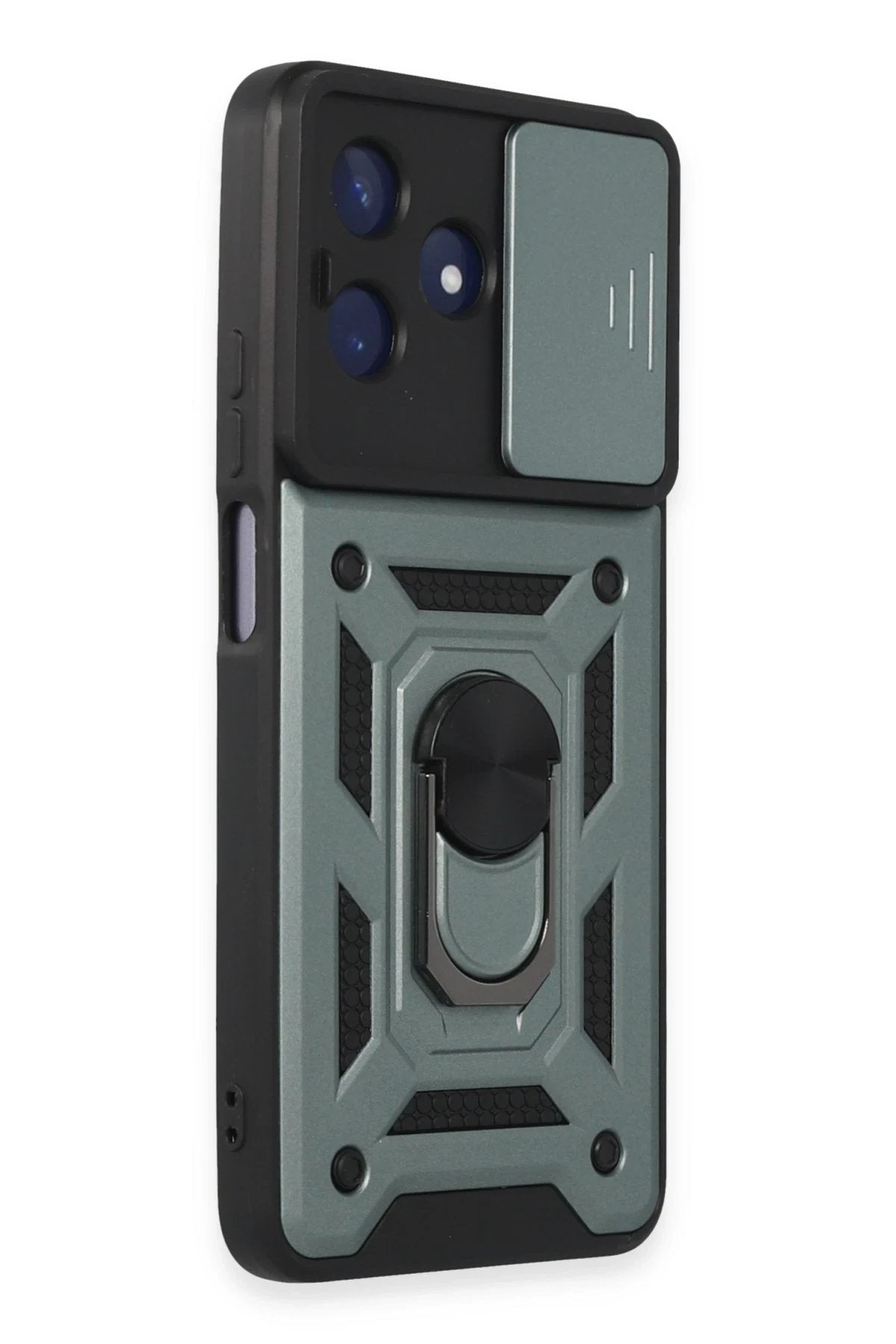 Realme C53 Kılıf Pars Lens Yüzüklü Silikon - Yeşil-(5796)