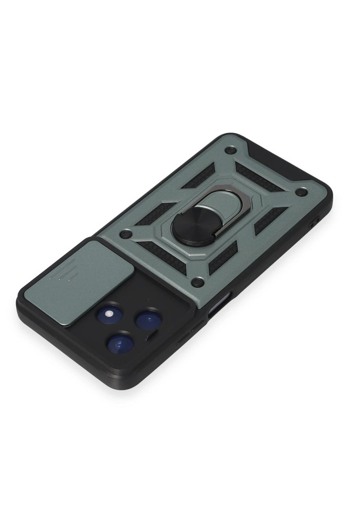 Realme C53 Kılıf Pars Lens Yüzüklü Silikon - Yeşil-(5796)