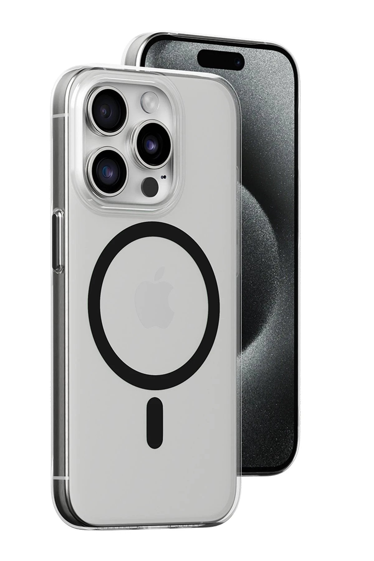 iPhone 15 Pro Kılıf Bubble Magsafe Kapak - Siyah-(5796)