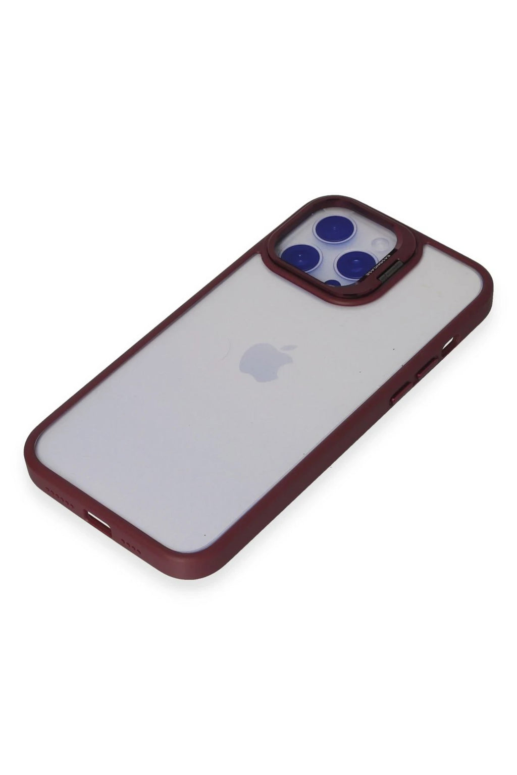 iPhone 15 Pro Kılıf Roblox Lens Standlı Kapak - Bordo-(5796)