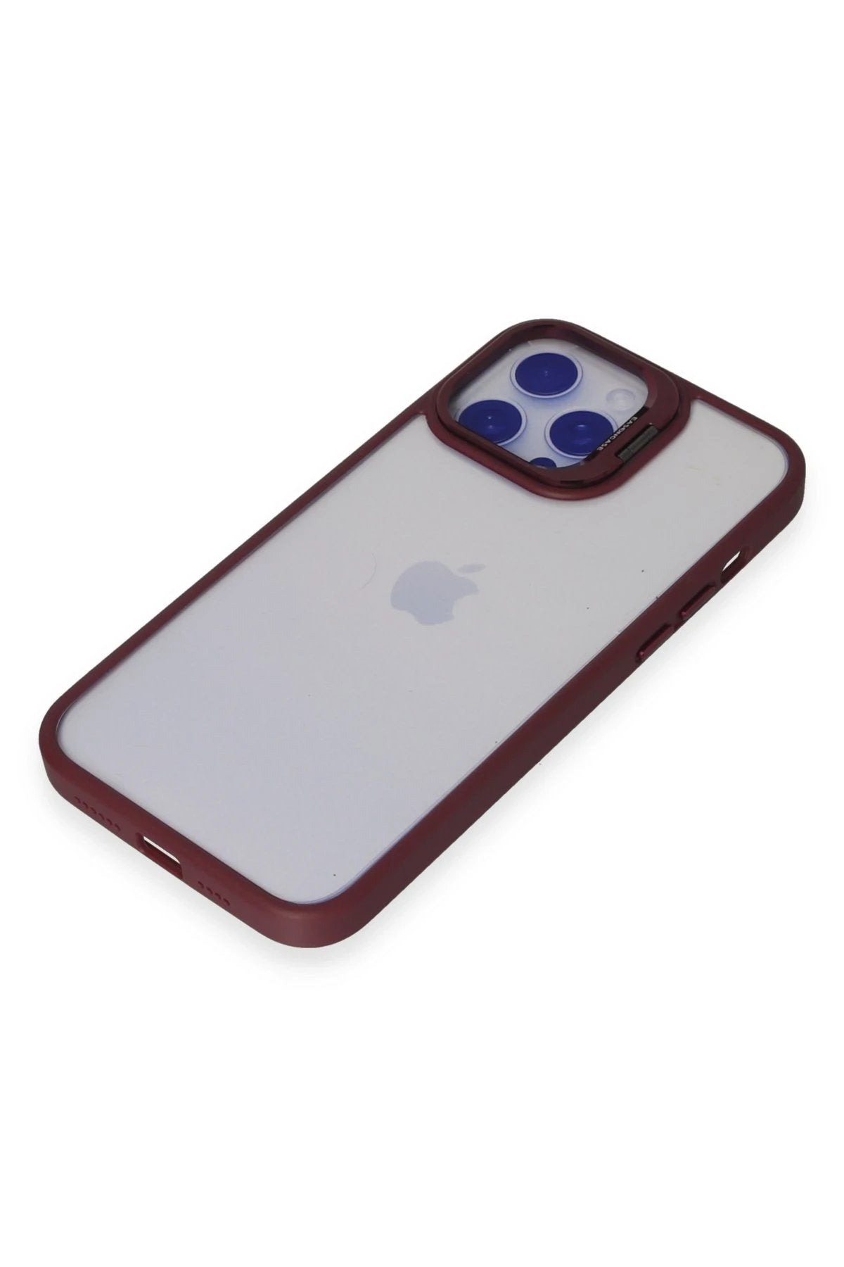 iPhone 15 Pro Kılıf Roblox Lens Standlı Kapak - Bordo-(5796)