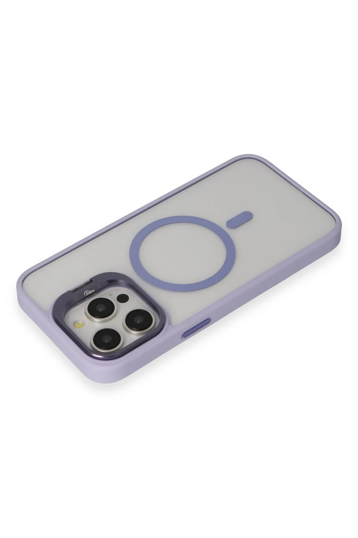 iPhone 15 Pro Kılıf Roblox Lens Magsafe Standlı Kapak - Lila-(5796)