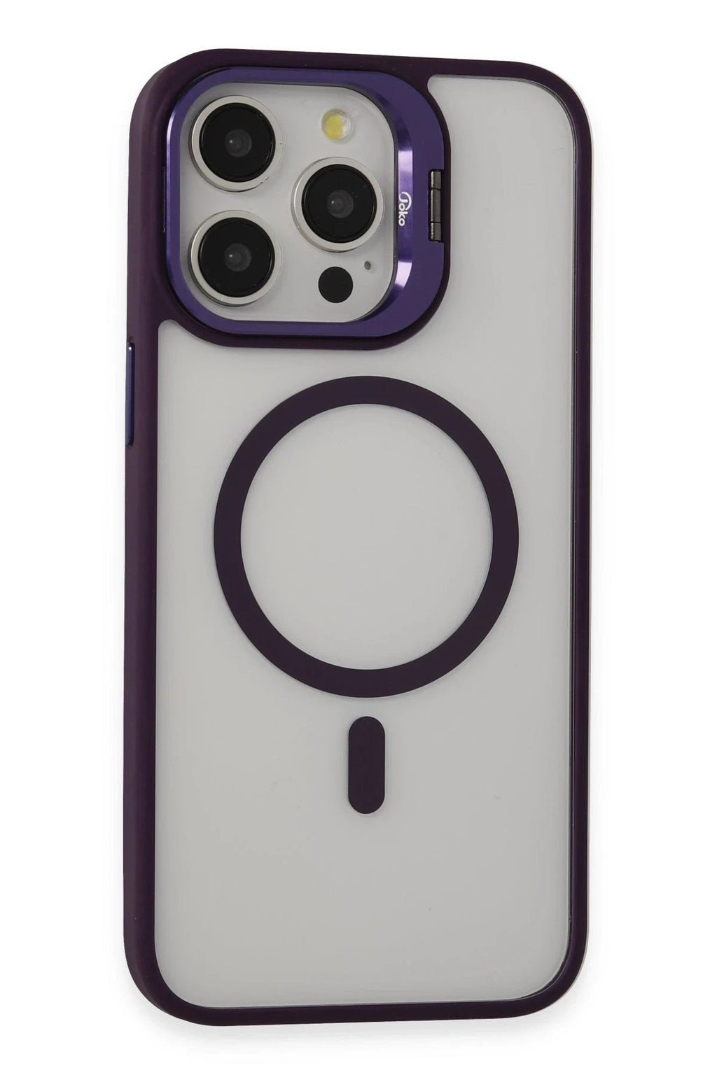 iPhone 15 Pro Max Kılıf Roblox Lens Magsafe Standlı Kapak - Derin Mor-(5796)